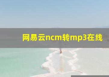 网易云ncm转mp3在线