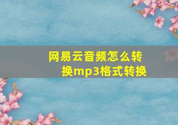 网易云音频怎么转换mp3格式转换