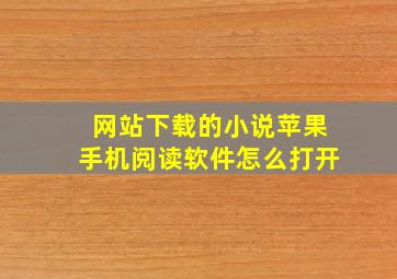 网站下载的小说苹果手机阅读软件怎么打开