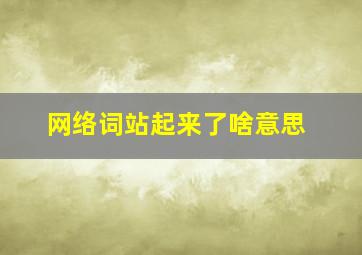 网络词站起来了啥意思