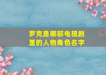 罗克是哪部电视剧里的人物角色名字