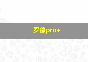 罗德pro+