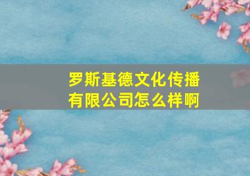 罗斯基德文化传播有限公司怎么样啊