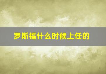 罗斯福什么时候上任的