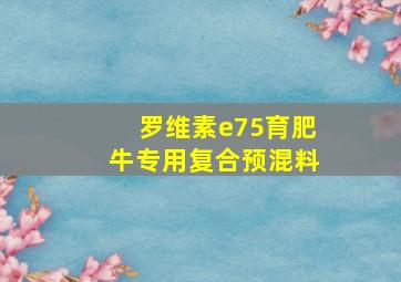 罗维素e75育肥牛专用复合预混料