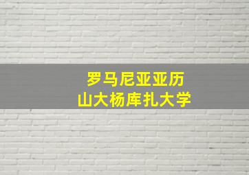 罗马尼亚亚历山大杨库扎大学