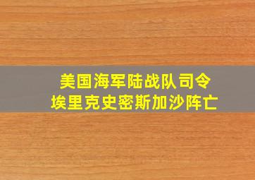 美国海军陆战队司令埃里克史密斯加沙阵亡