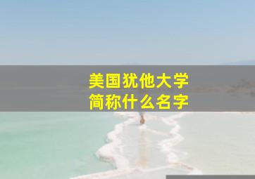 美国犹他大学简称什么名字