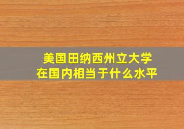 美国田纳西州立大学在国内相当于什么水平