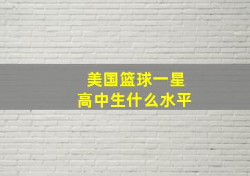 美国篮球一星高中生什么水平