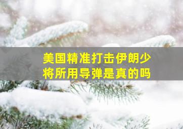 美国精准打击伊朗少将所用导弹是真的吗