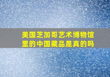 美国芝加哥艺术博物馆里的中国藏品是真的吗