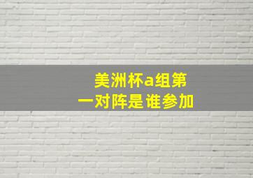 美洲杯a组第一对阵是谁参加