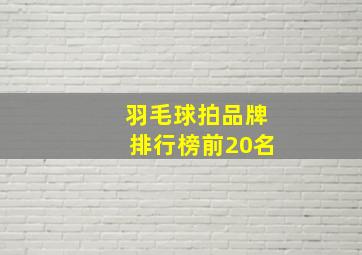 羽毛球拍品牌排行榜前20名