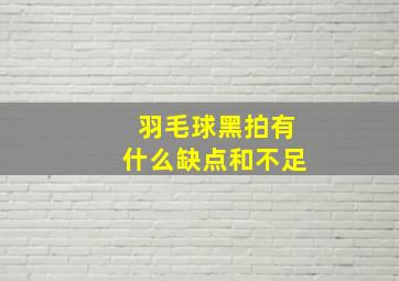 羽毛球黑拍有什么缺点和不足