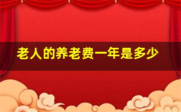 老人的养老费一年是多少