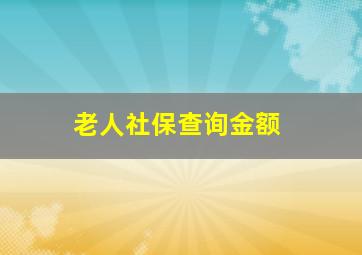 老人社保查询金额