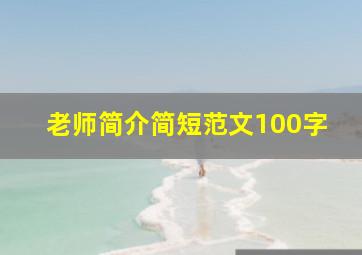 老师简介简短范文100字