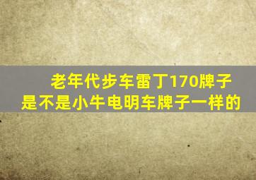 老年代步车雷丁170牌子是不是小牛电明车牌子一样的