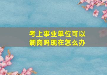 考上事业单位可以调岗吗现在怎么办