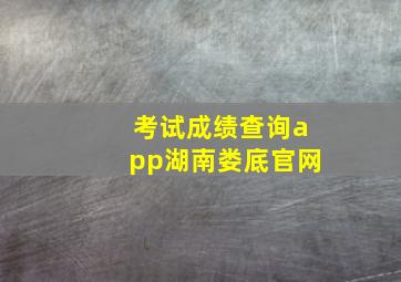 考试成绩查询app湖南娄底官网