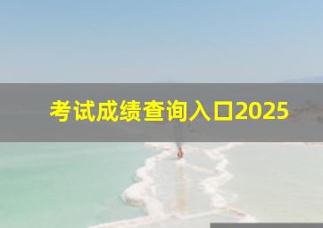 考试成绩查询入口2025