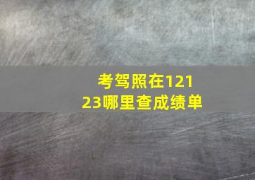 考驾照在12123哪里查成绩单