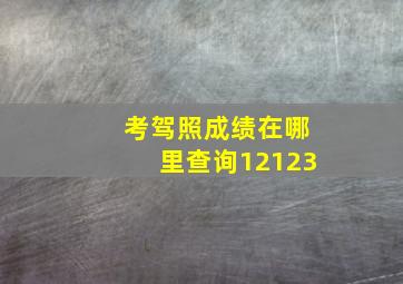 考驾照成绩在哪里查询12123