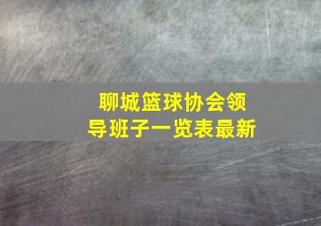 聊城篮球协会领导班子一览表最新