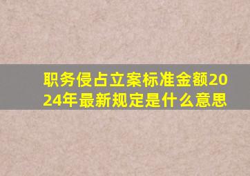 职务侵占立案标准金额2024年最新规定是什么意思