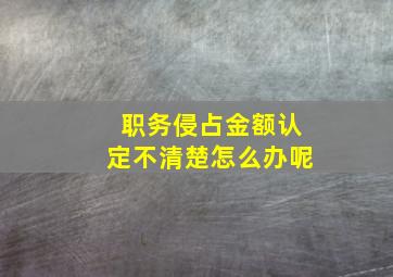 职务侵占金额认定不清楚怎么办呢