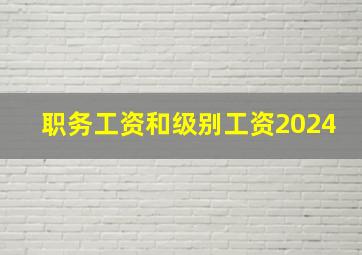 职务工资和级别工资2024