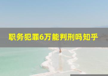 职务犯罪6万能判刑吗知乎