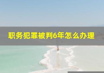 职务犯罪被判6年怎么办理