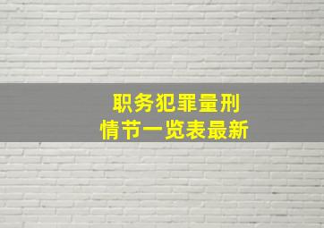 职务犯罪量刑情节一览表最新