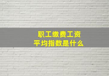 职工缴费工资平均指数是什么