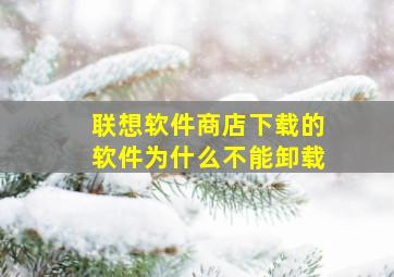 联想软件商店下载的软件为什么不能卸载