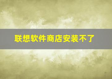 联想软件商店安装不了