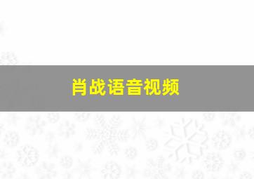 肖战语音视频