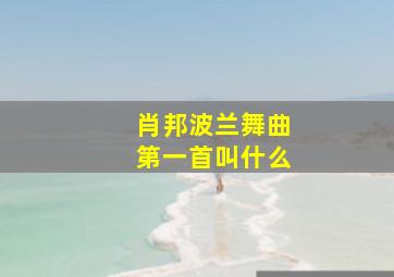 肖邦波兰舞曲第一首叫什么