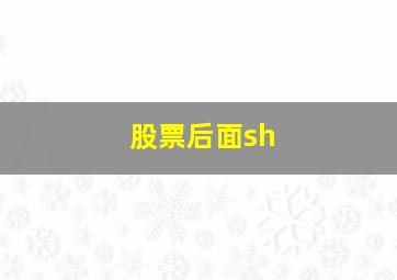 股票后面sh