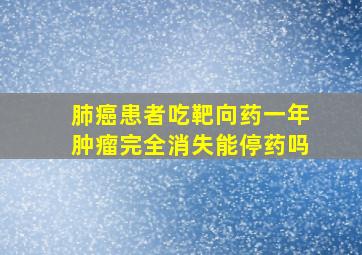 肺癌患者吃靶向药一年肿瘤完全消失能停药吗