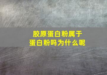 胶原蛋白粉属于蛋白粉吗为什么呢