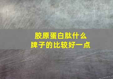 胶原蛋白肽什么牌子的比较好一点