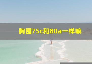 胸围75c和80a一样嘛