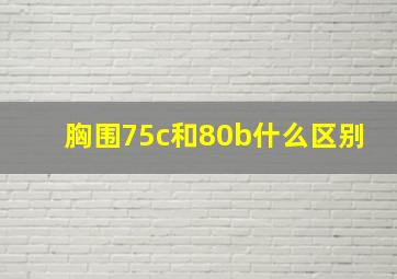 胸围75c和80b什么区别