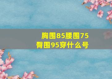 胸围85腰围75臀围95穿什么号