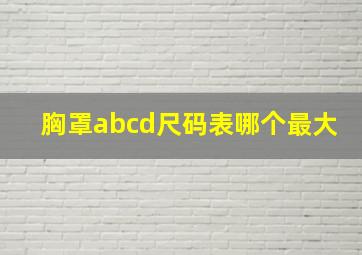 胸罩abcd尺码表哪个最大