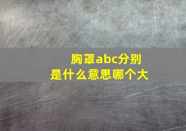 胸罩abc分别是什么意思哪个大