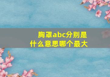 胸罩abc分别是什么意思哪个最大